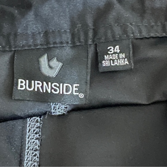 Burnside Board Shorts Men's Size 34 Black Draw String Side Pocket - Picture 6 of 9